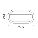 Searchlight Electric Bulkhead Oval Outdoor Light - Solid Brass & Ribbed Glass 20361PB