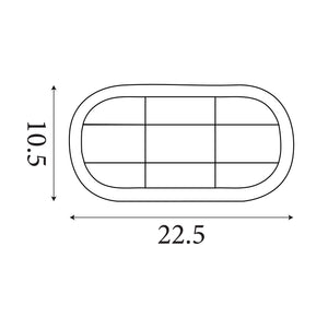 Searchlight Electric Bulkhead Oval Outdoor Light - Solid Brass & Ribbed Glass 20361PB