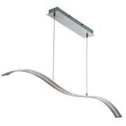 Wing Bar Pendant - Satin Silver Metal