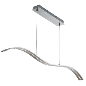 Wing Bar Pendant - Satin Silver Metal