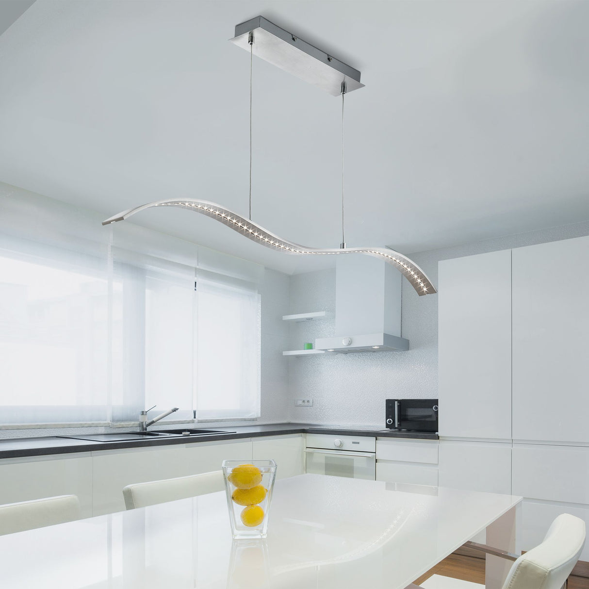 Searchlight Electric Wing Bar Pendant - Satin Silver Metal 2076SS