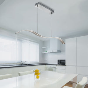 Searchlight Electric Wing Bar Pendant - Satin Silver Metal 2076SS