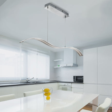 Searchlight Electric Wing Bar Pendant - Satin Silver Metal 2076SS