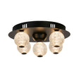 Asteroid LED Flush, Black Metal with Clear Acrylic Balls