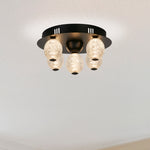 Searchlight Electric Asteroid LED Flush, Black Metal with Clear Acrylic Balls 20923BK