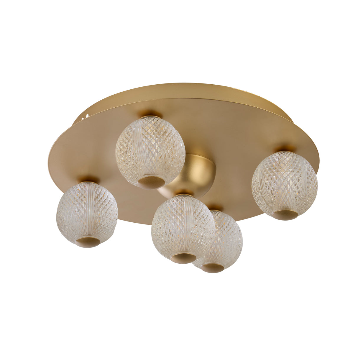 Searchlight Electric Asteroid Led Flush,Gold Metal with Clear Acrylic Balls 20923GO