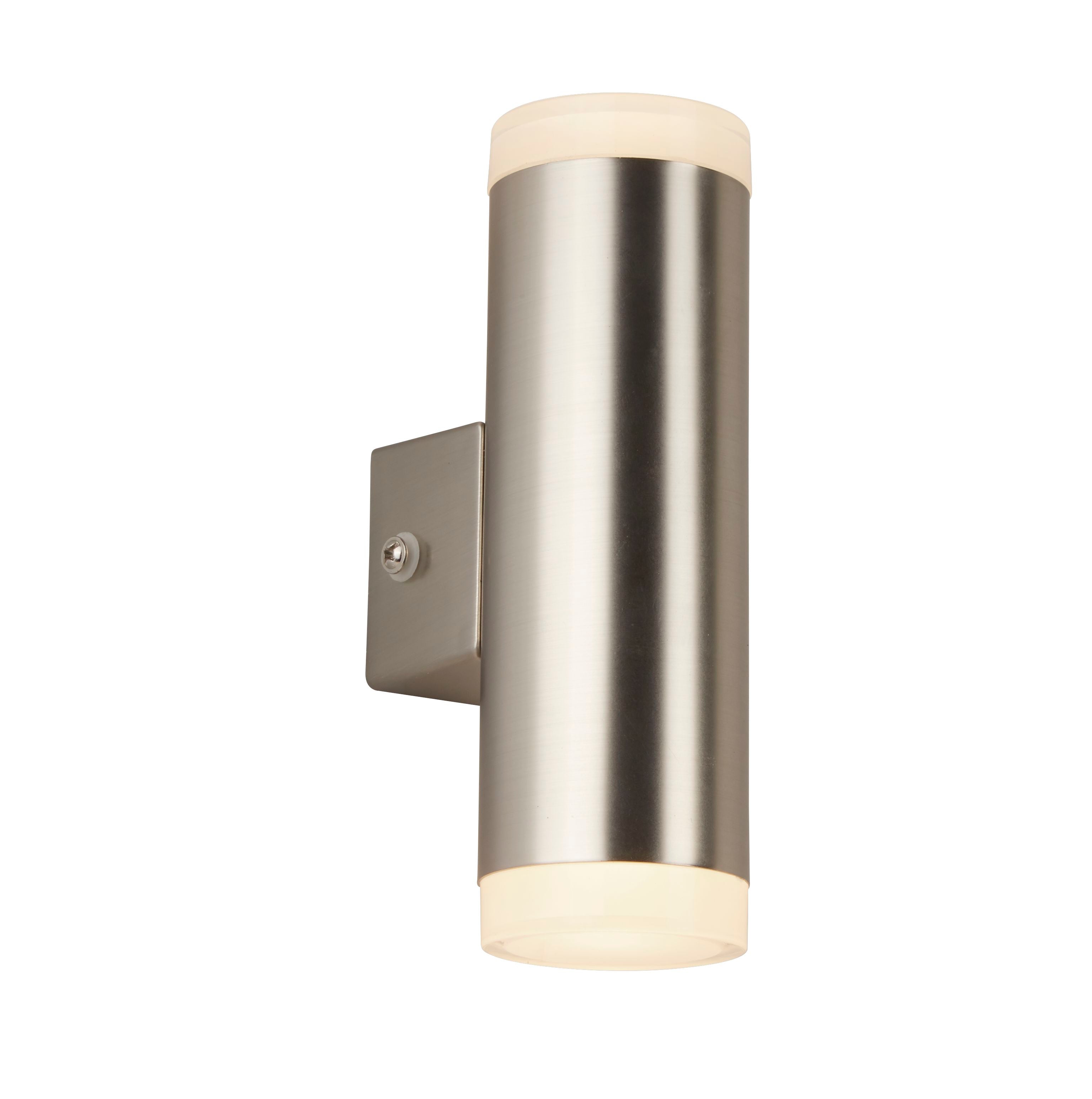 Metro Outdoor Wall Light - Satin Silver Metal & Glass