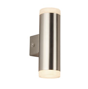 Metro Outdoor Wall Light - Satin Silver Metal & Glass