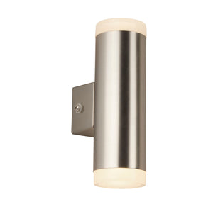 Metro Outdoor Wall Light - Satin Silver Metal & Glass
