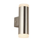 Metro Outdoor Wall Light - Satin Silver Metal & Glass
