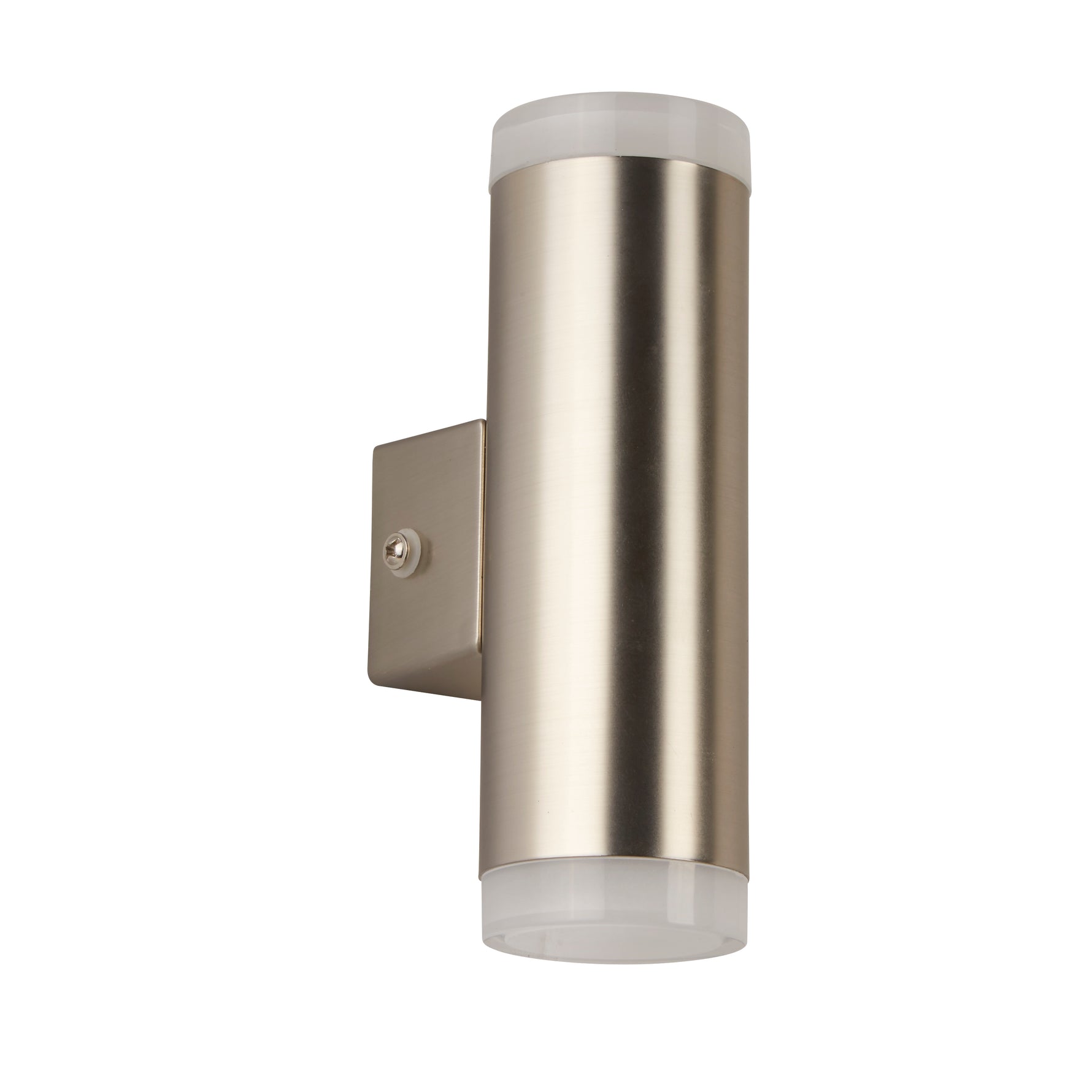 Searchlight Electric Metro Outdoor Wall Light - Satin Silver Metal & Glass 2100SN