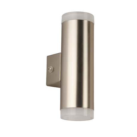 Searchlight Electric Metro Outdoor Wall Light - Satin Silver Metal & Glass 2100SN
