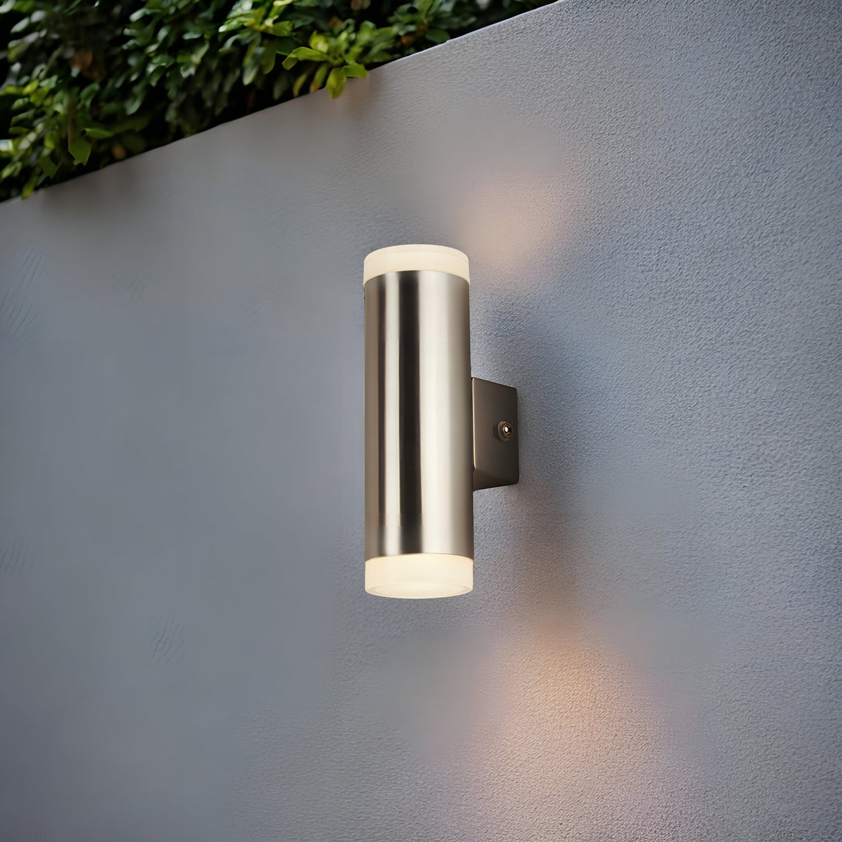 Searchlight Electric Metro Outdoor Wall Light - Satin Silver Metal & Glass 2100SN