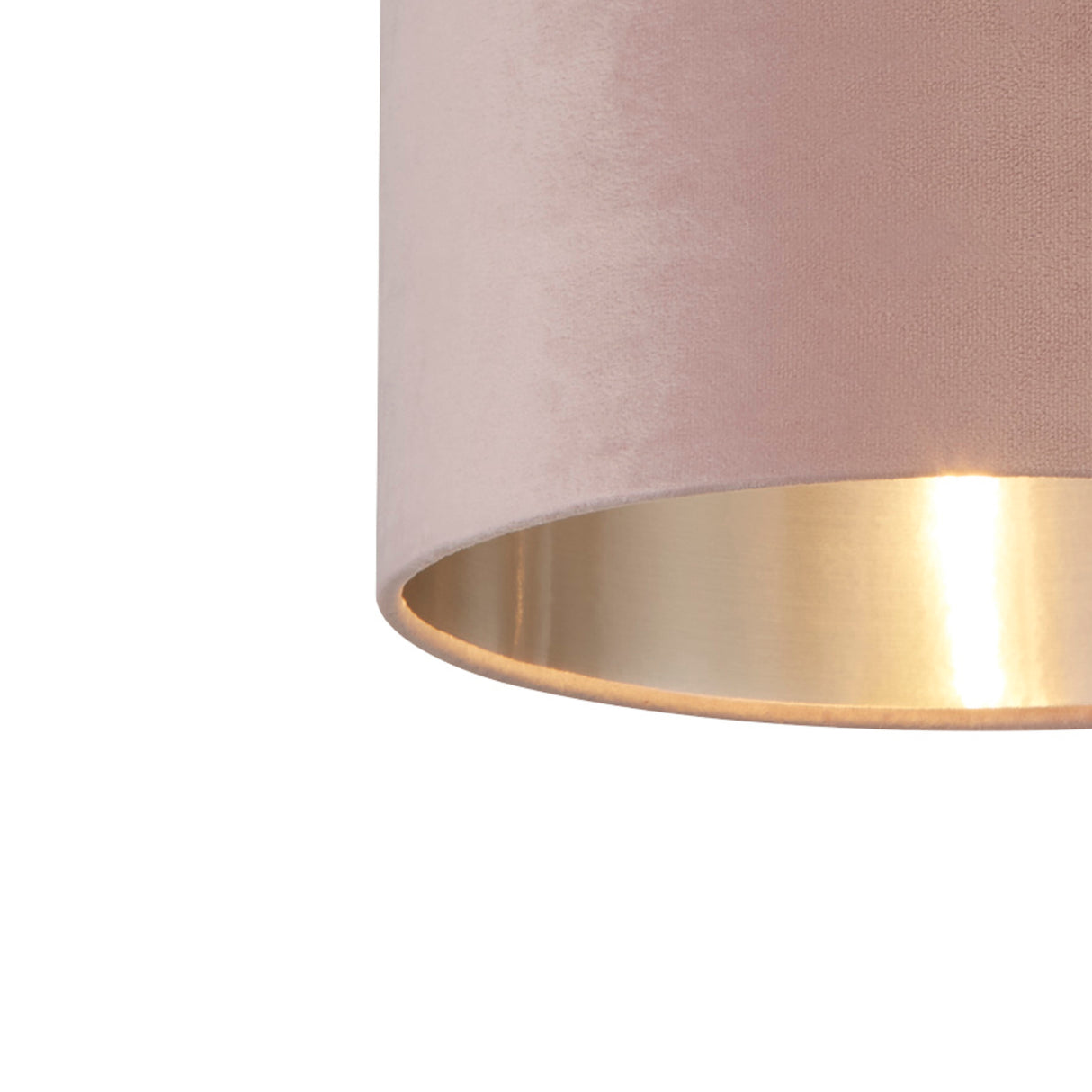 Searchlight Electric Drum Shade - Pink Velvet with Silver Inner Dia.28cm 21027PI