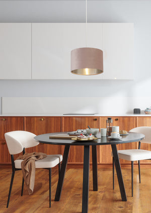 Searchlight Electric Drum Shade - Pink Velvet with Silver Inner Dia.28cm 21027PI