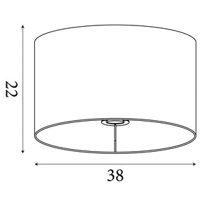 Searchlight Electric Drum Shade - Light Grey Velvet with Silver Inner Dia.38cm 21035GY