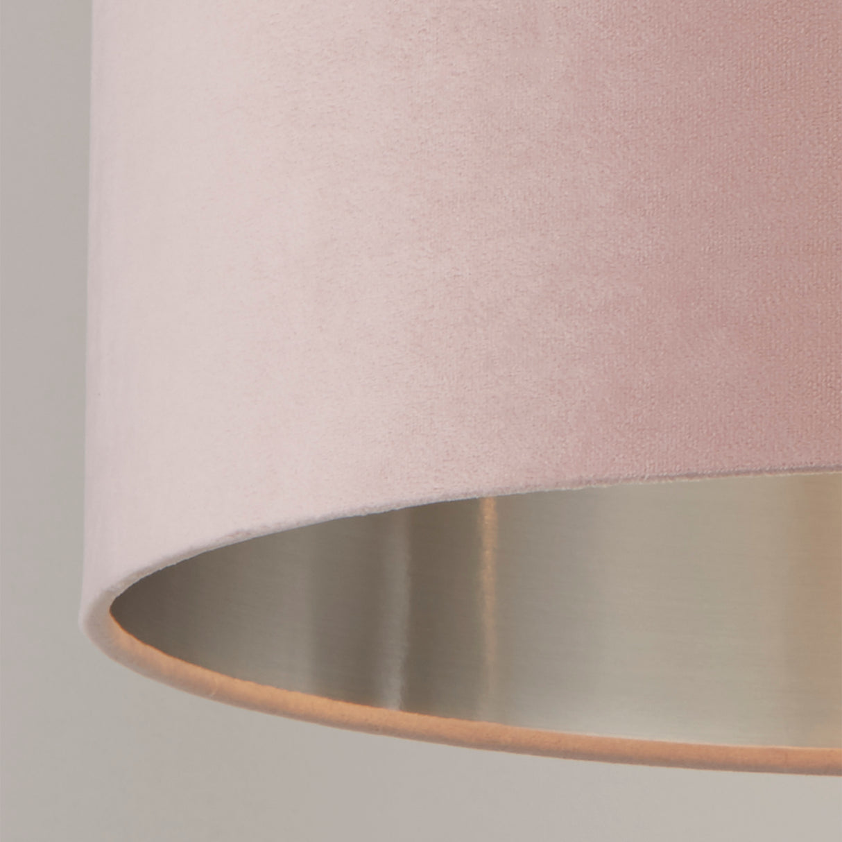 Searchlight Electric Drum Shade - Pink Velvet With Silver Inner Dia.38cm 21035PI