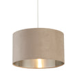 Drum Shade - Taupe Velvet with Silver Inner Dia.38cm