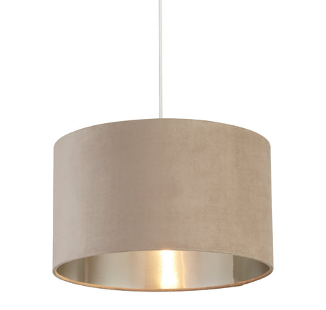 Drum Shade - Taupe Velvet with Silver Inner Dia.38cm