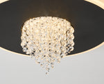 Searchlight Electric Deluge LED Flush, Black Metal with Crystal Glass 21126-32BK