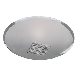 Searchlight Electric Horizon Flush - Sanded Glass & Clear Crystal 2198-32