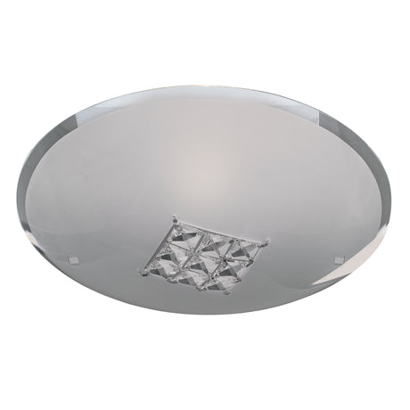Searchlight Electric Horizon Flush - Sanded Glass & Clear Crystal 2198-32