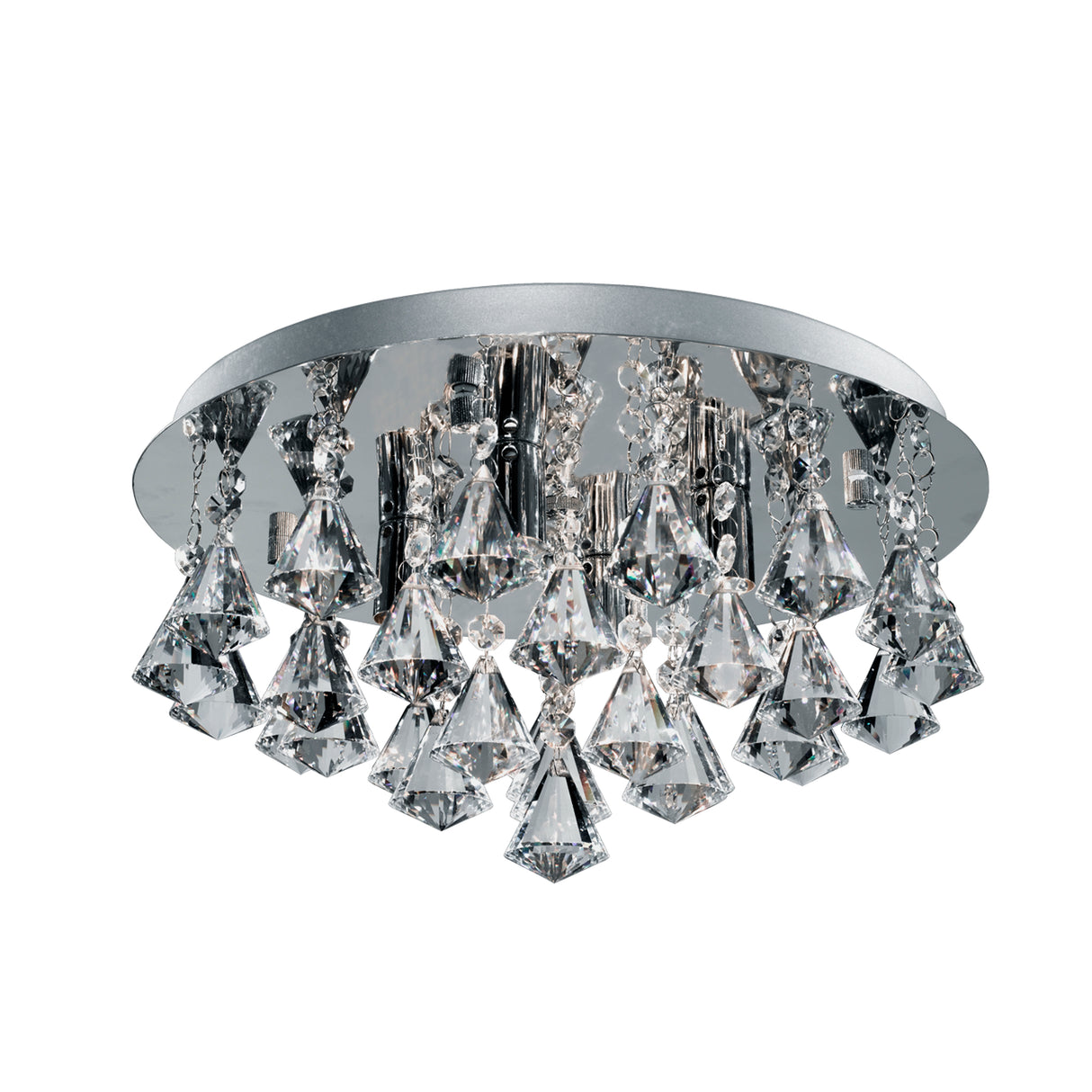 Searchlight Electric Hanna 4Lt Flush - Chrome Metal & Clear Crystal 2204-4CC