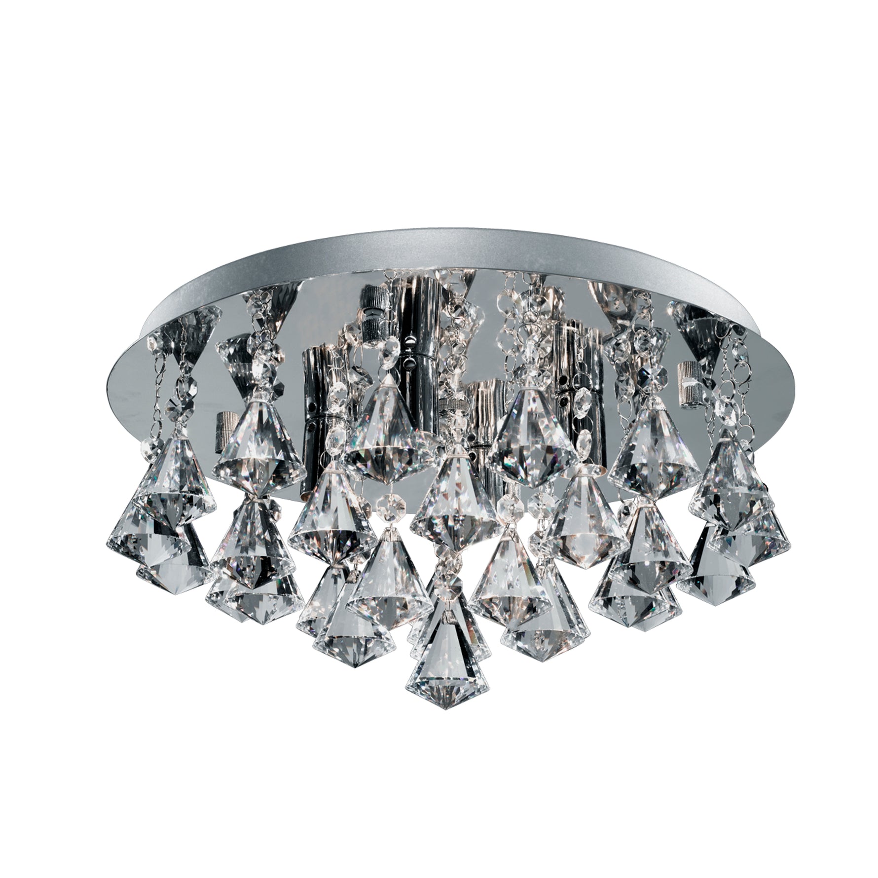 Searchlight Electric Hanna 4Lt Flush - Chrome Metal & Clear Crystal 2204-4CC