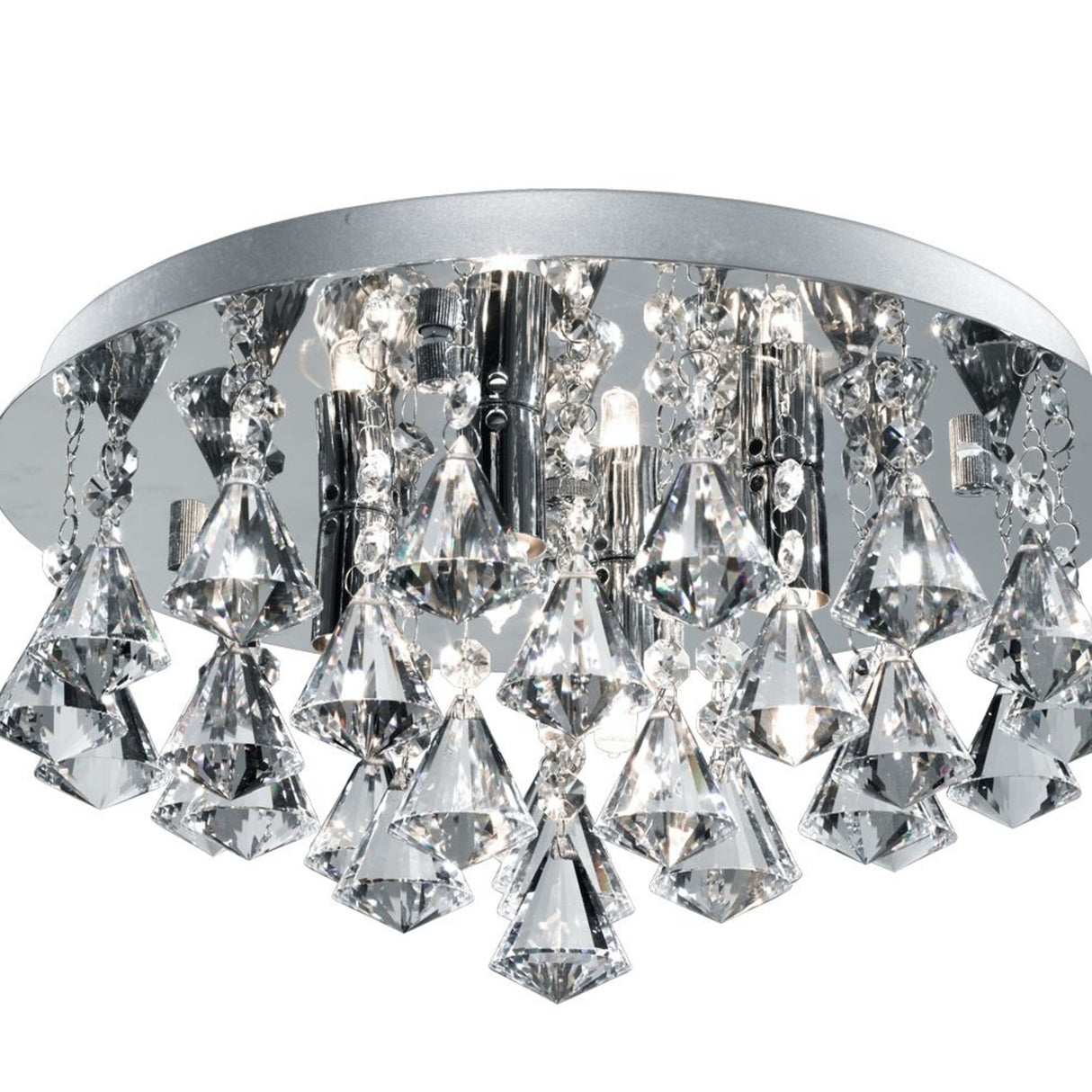 Searchlight Electric Hanna 4Lt Flush - Chrome Metal & Clear Crystal 2204-4CC