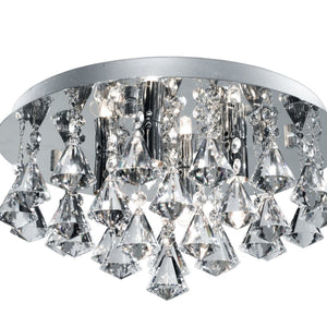 Searchlight Electric Hanna 4Lt Flush - Chrome Metal & Clear Crystal 2204-4CC