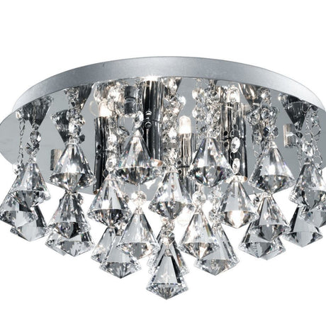 Searchlight Electric Hanna 4Lt Flush - Chrome Metal & Clear Crystal 2204-4CC