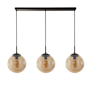 Searchlight Electric Punch 3Lt Bar Pendant- Black Metal & Champagne Punched Glass 22123-3BK