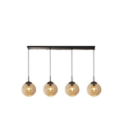 Punch 4Lt Bar Pendant- Black Metal & Champagne Punched Glass