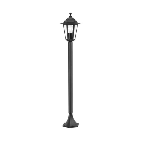 Eglo EU LATERNA?4 Outdoor Pedestal Light – Classic Black Lantern Bollard, E27, IP44 Garden Lighting