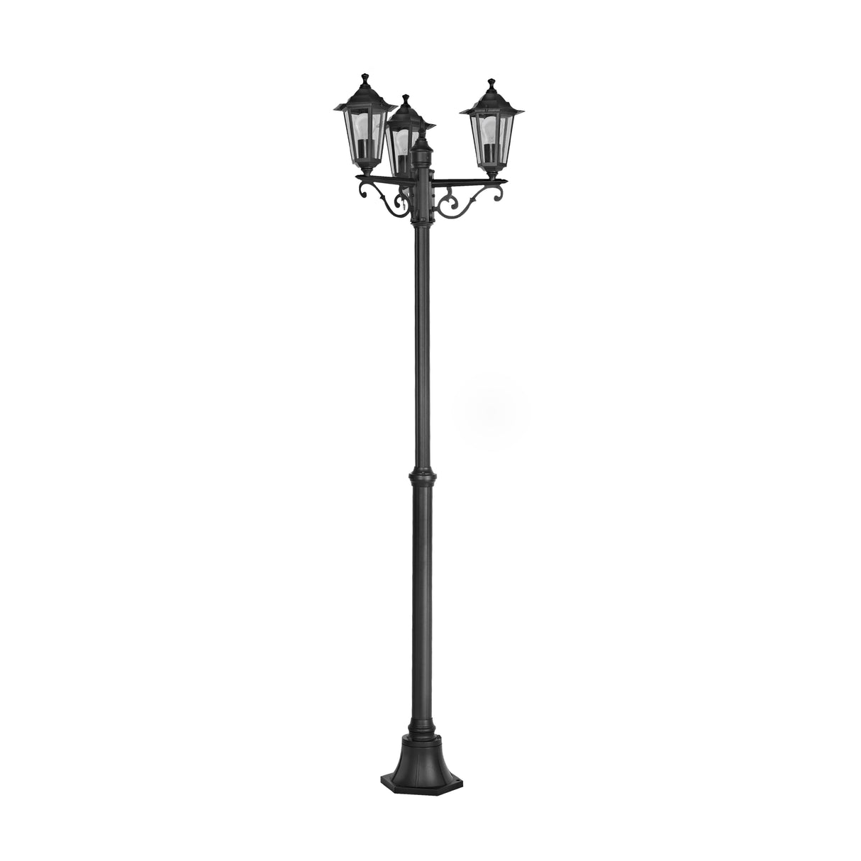 Eglo EU LATERNA?4 Outdoor Floor Light – Classic Black Lantern Post, E27, IP44, Garden & Pathway Lighting