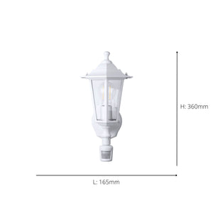 Eglo EU Laterna 5 Outdoor Wall Light White Traditional Lantern Style with Motion Sensor IP44 E27