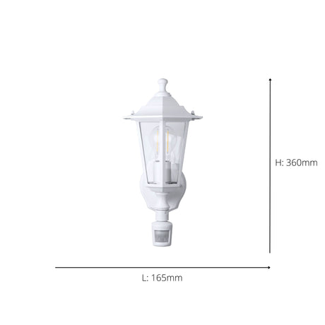 Eglo EU Laterna 5 Outdoor Wall Light White Traditional Lantern Style with Motion Sensor IP44 E27
