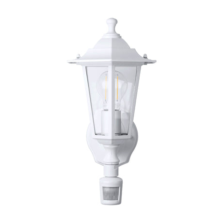 Eglo EU Laterna 5 Outdoor Wall Light White Traditional Lantern Style with Motion Sensor IP44 E27