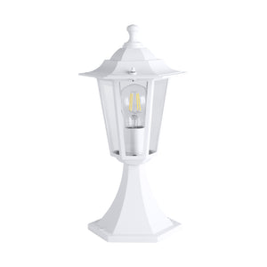 Eglo EU LATERNA?5 Outdoor Pedestal Light – Classic White Lantern Bollard, E27, IP44 Garden Lighting