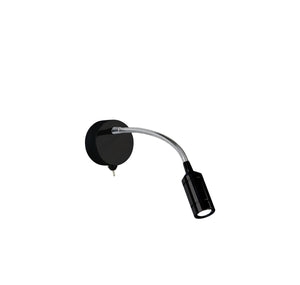 Flexy Wall Light - Chrome & Matt Black Metal