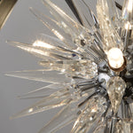 Searchlight Electric Stellar 6Lt Pendant- Black Metal & Crystal Glass 22606-1BK