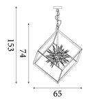 Searchlight Electric Stellar 6Lt Pendant- Black Metal & Crystal Glass 22606-1BK