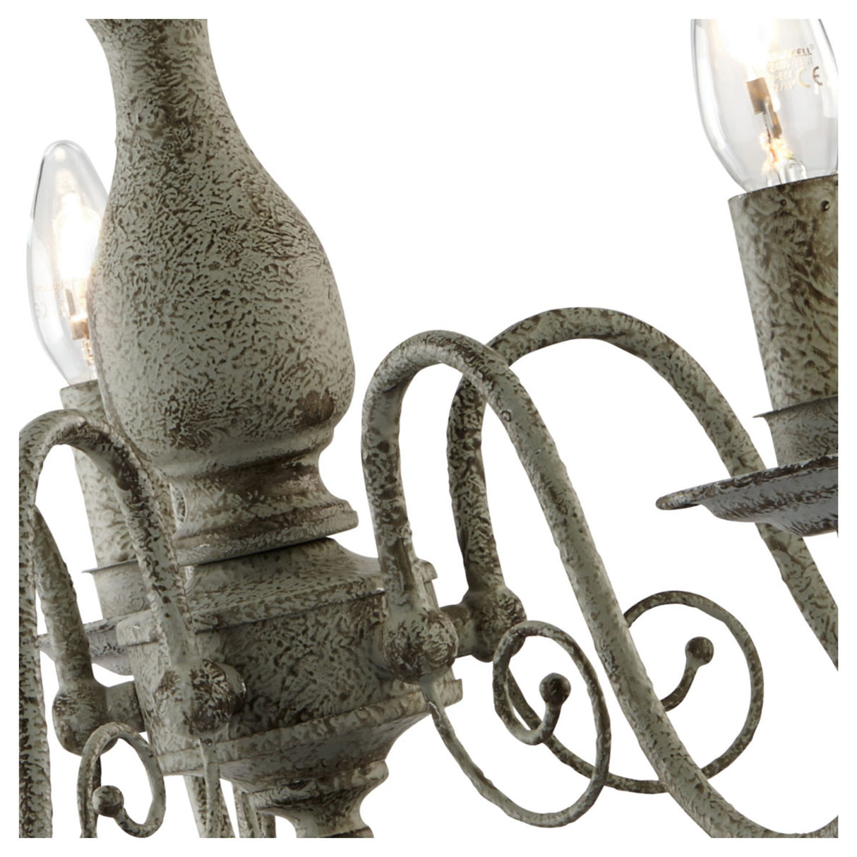 Searchlight Electric Greythorne 5Lt Pendant - Textured Grey Metal 2265-5GY