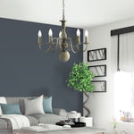 Searchlight Electric Greythorne 5Lt Pendant - Textured Grey Metal 2265-5GY