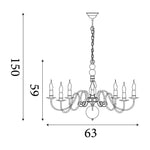 Searchlight Electric Greythorne 8Lt Pendant - Textured Grey Metal 2268-8GY