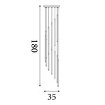 Searchlight Electric Flare LED 12Lt Stairwell Pendant, Satin Brass 22712SB