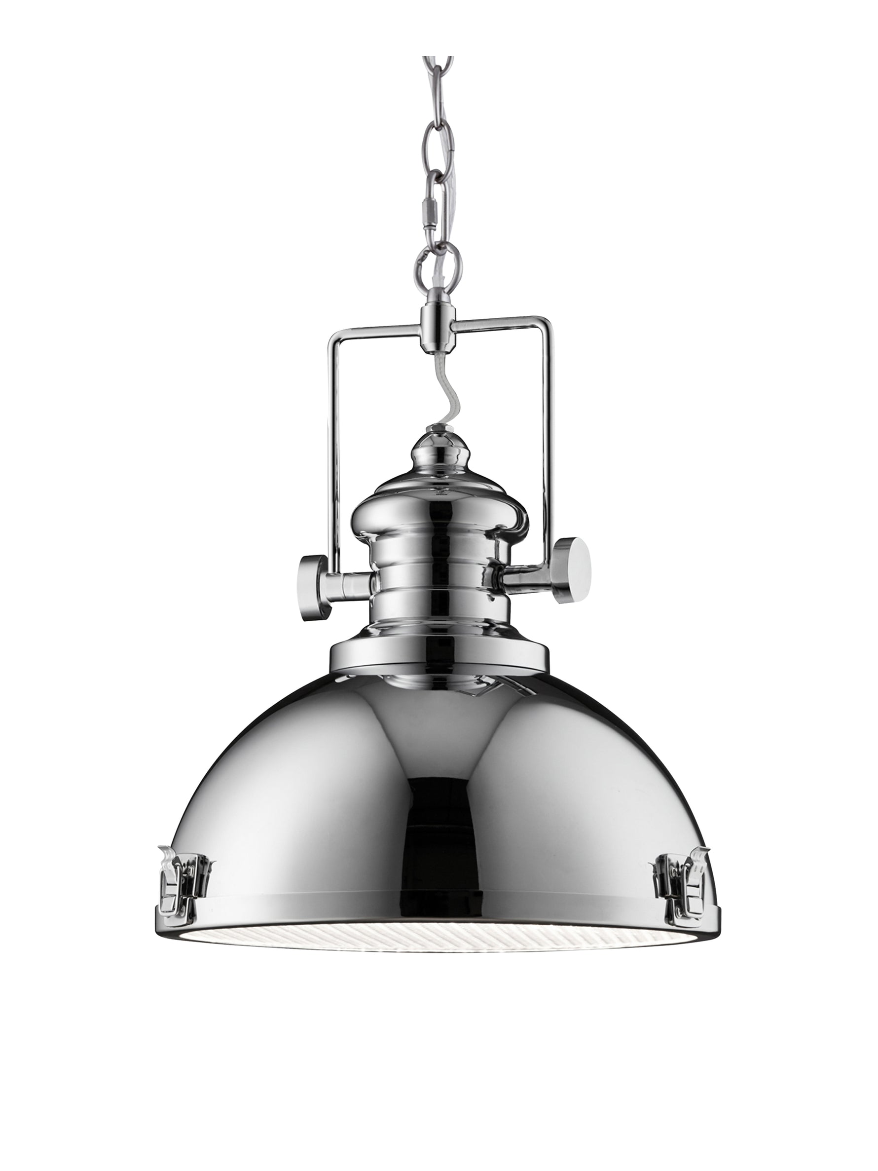 Louisiana Pendant  - Chrome Metal & Clear Lens