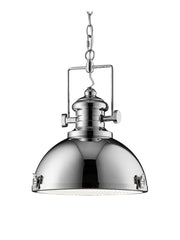 Louisiana Pendant  - Chrome Metal & Clear Lens