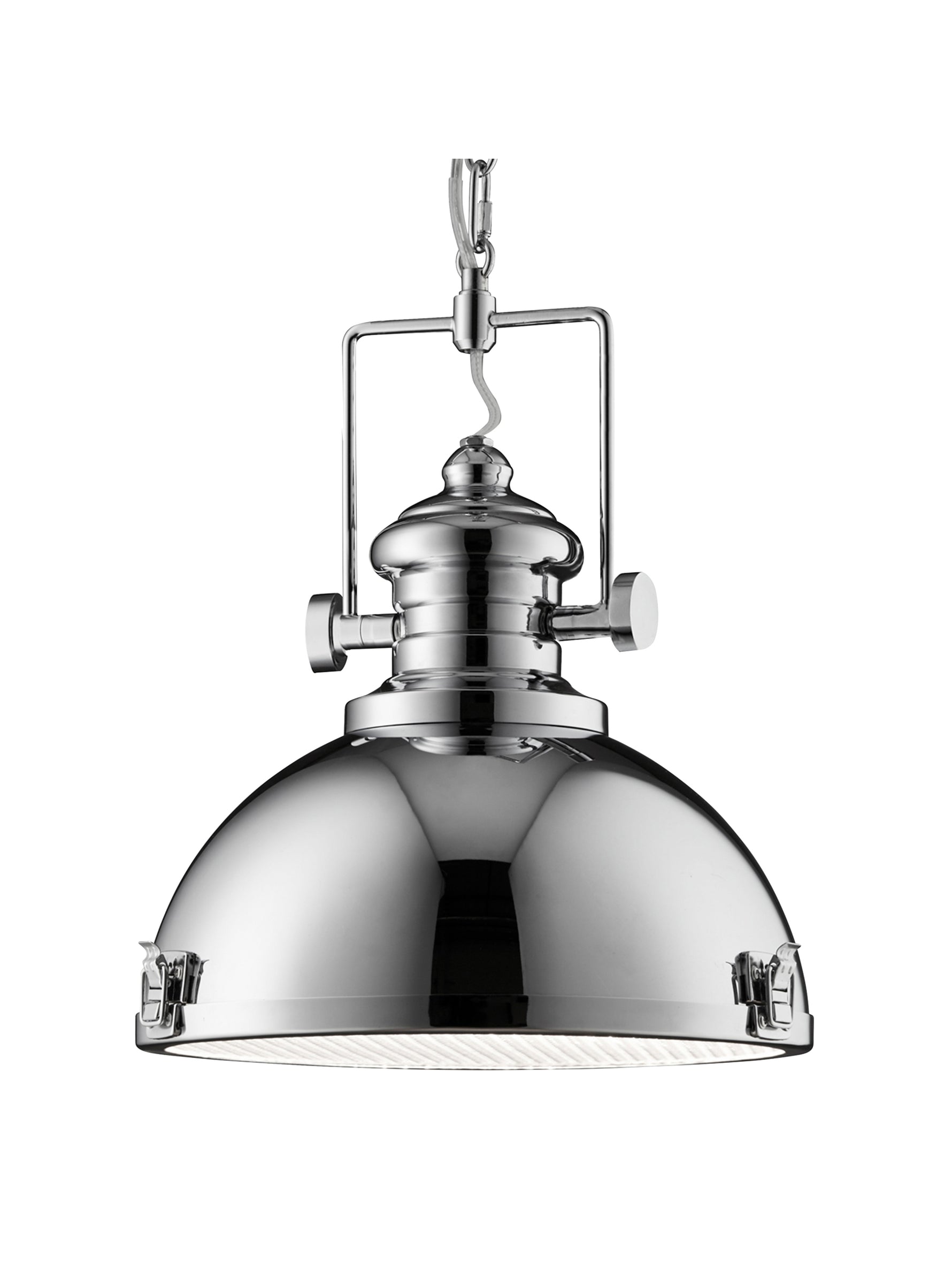 Searchlight Electric Louisiana Pendant  - Chrome Metal & Clear Lens 2297CC