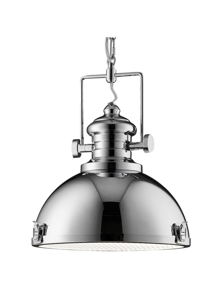 Searchlight Electric Louisiana Pendant  - Chrome Metal & Clear Lens 2297CC
